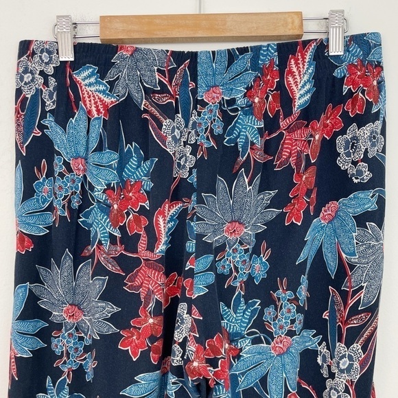 J. Jill Boho Floral Print Lagenlook Lightweight Wide Leg Casual Pants Size M - Picture 8 of 11
